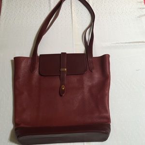 Must De Cartier Paris Maroon/Wine Leather Bag